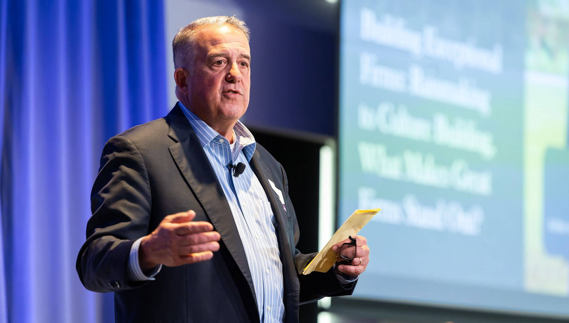 Tom McMakin gives the keynote speech at ALM Consulting Magazine's Best Firms to Work For event.